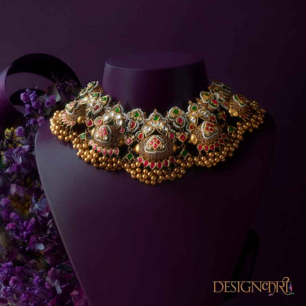 Designkari Kalbeliya 22K Gold Bridal Necklace
